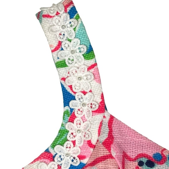 Lilly Pulitzer Nienie Dress Flutter Blue Lucky Charm 51971 Size 0 - Picture 7 of 13